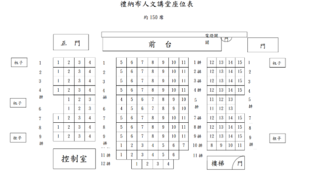 禮納布人文講堂座位表